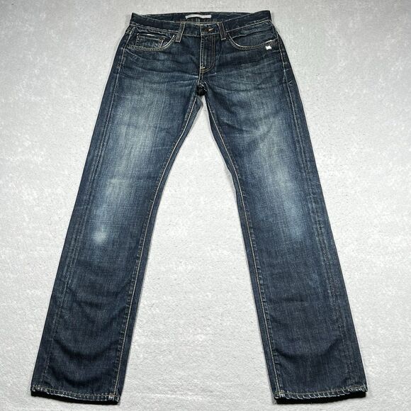 Vince Jeans Mens Size 30 Blue Distressed Straight Leg Denim USA Classic Pockets - Picture 1 of 11